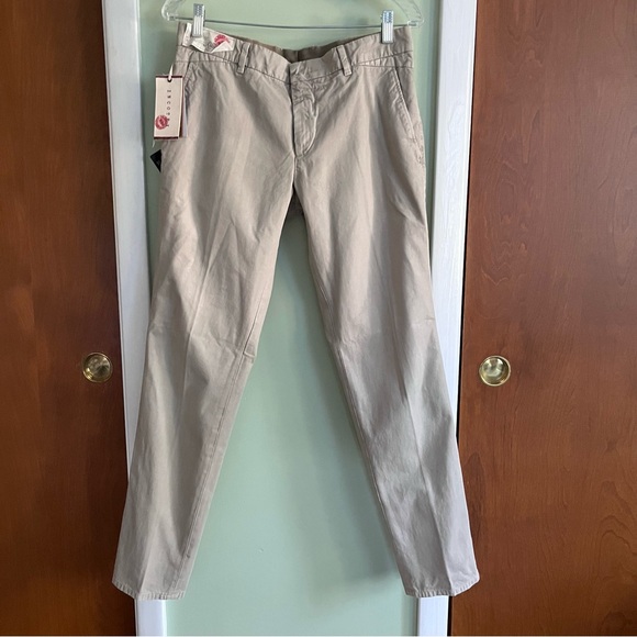 Incotex RED Women's Sz 29x31 100% Cotton BEIGE Straight Leg Chino Khaki Pants - Picture 3 of 16